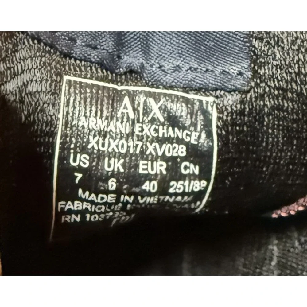 Armani Exchange Sneaker Mens 7 Micro Suede Bordeaux Navy‎ XUX017 XV028